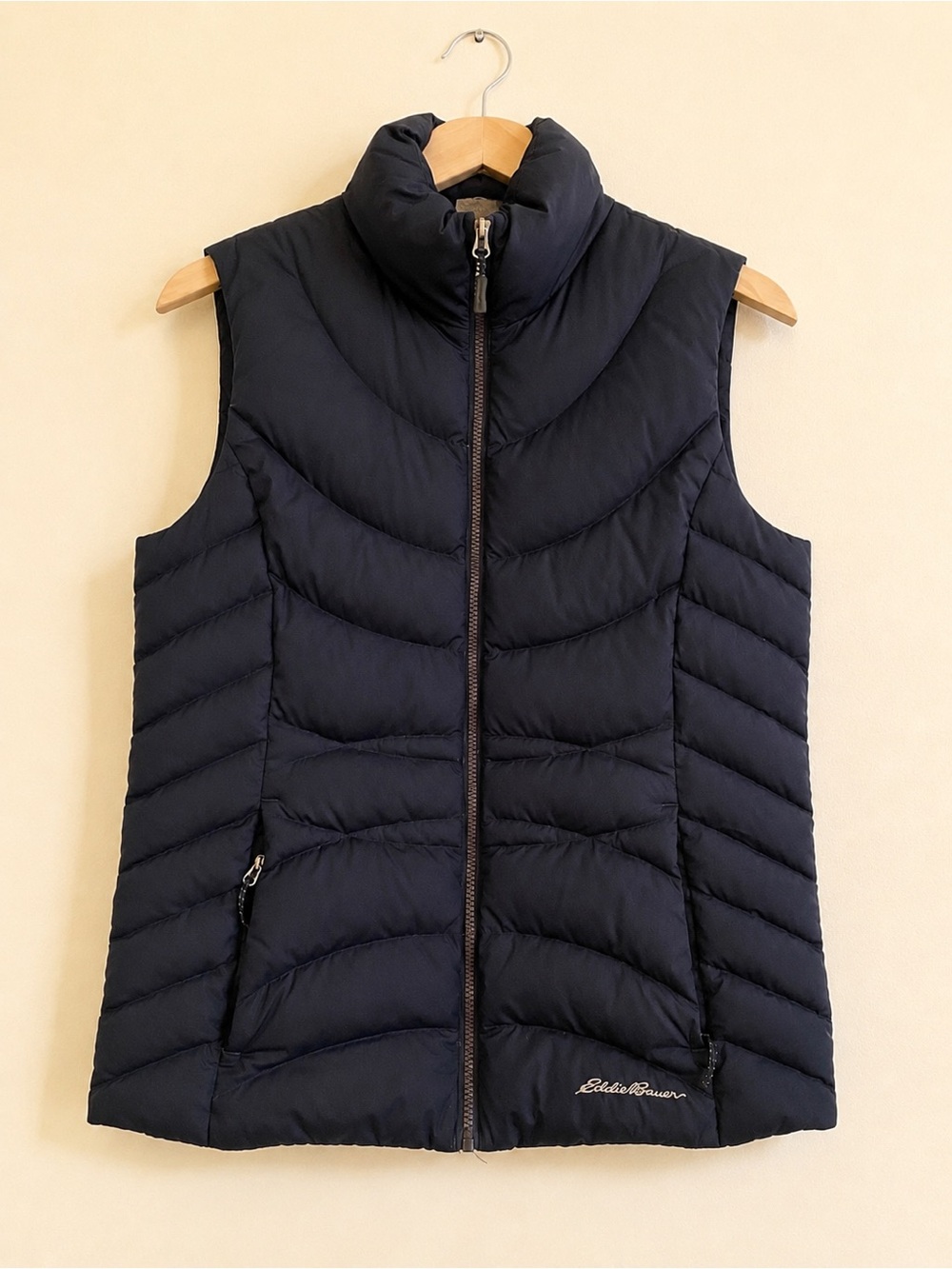 Eddie Bauer Navy Quilted Packable Down Vest